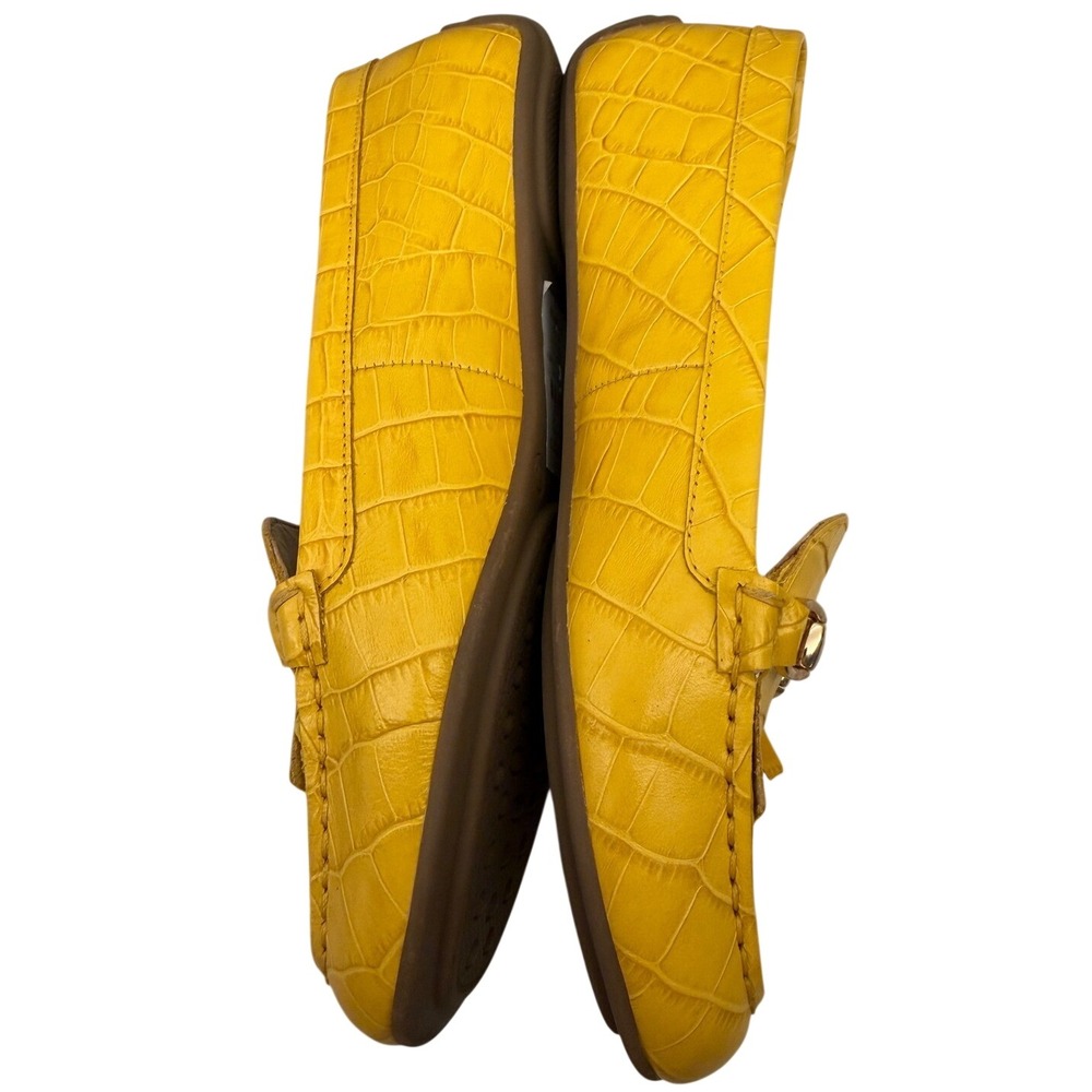 Talbots Everson Horsebit Loafers Golden Honey Yellow Leather Driving Mocs 6.5M - Picture 3 of 7